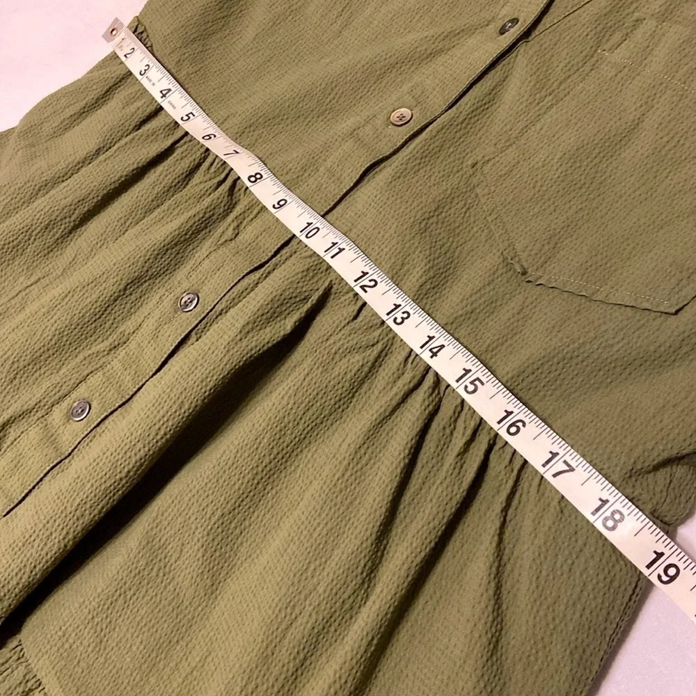 Veronica Beard Trisha Tiered Shirt Green Dress with liner Button Down Size Large - Picture 14 of 15